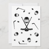 ダウンロード可能アイスホッケー誕生日ありがとう，ホッケー 招待状 (裏面)