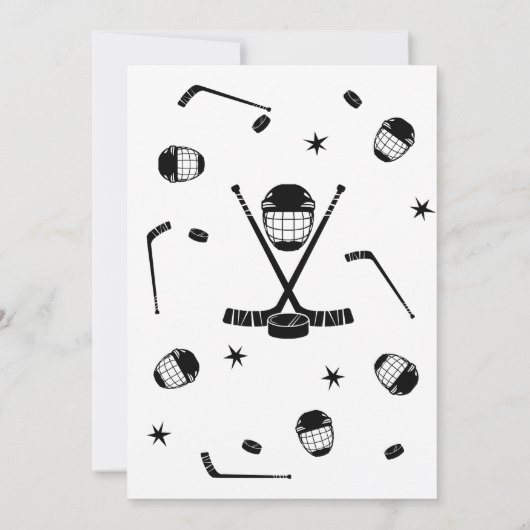 ダウンロード可能アイスホッケー誕生日ありがとう，ホッケー 招待状 (裏面)