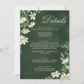 ダウンロード可能セージグリーンフローラ結婚式招待状 招待状 (裏面)