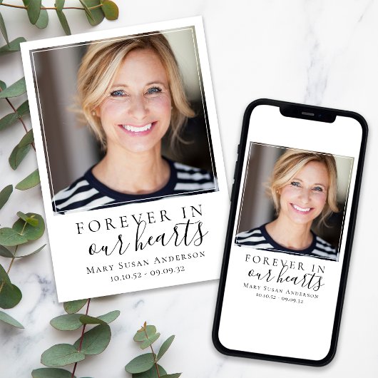 [ダウンロード可能]フォト葬儀祈りの言葉カード 招待状