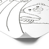 ダウンロード可能　北極熊　しろくま　虹　子供用　ぬりえ　 ポスター (角)