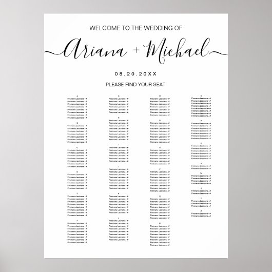 ダウンロード結婚可能なウェルカムサインの座席表 ポスター (正面)