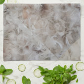 ダウン快適な羽毛のおもしろい写真 キッチンタオル (折り畳み)