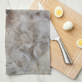 ダウン快適な羽毛のおもしろい写真 キッチンタオル (四つ折り)