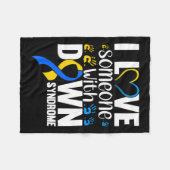 ダウン症で人を愛している フリースブランケット (正面(横))