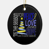 ダウン症のクリスマス1のオーナメント セラミックオーナメント (左)