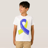 ダウン症の認識度のリボン Tシャツ (正面フル)