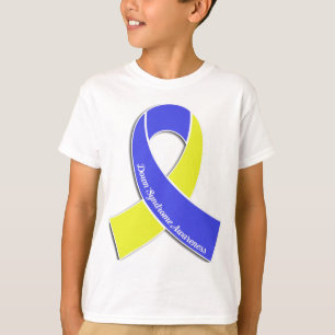 ダウン症の認識度のリボン Tシャツ