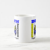 ダウン症の認識度の蝶 コーヒーマグカップ (中央)