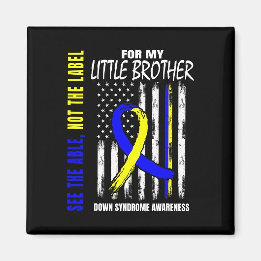 ダウン症候群のラベルを付けられない小兄Us マグネット (正面)