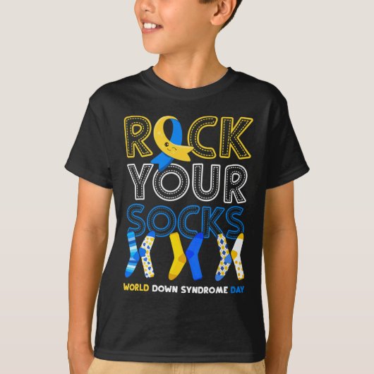ダウン症候群デイロックユソックス認識度2 Tシャツ (正面)