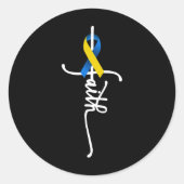 ダウン症候群信仰ダウン症候群認識度ギフト ラウンドシール (正面)
