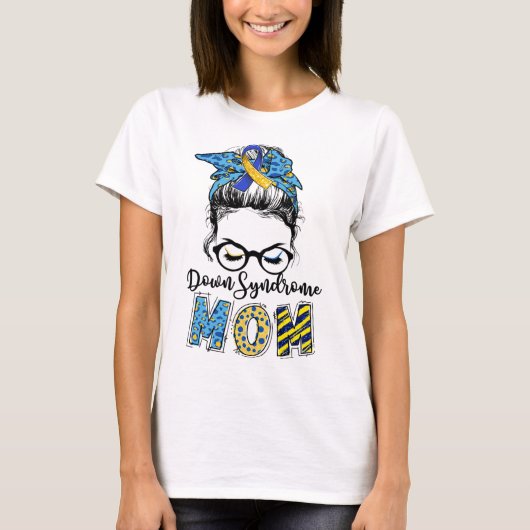 ダウン症候群母メッシーバンダウン症候群粟生群 Tシャツ (正面)