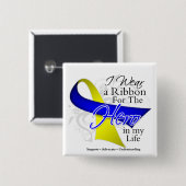 ダウン症候群私の人生の英雄 缶バッジ (正面&裏面)