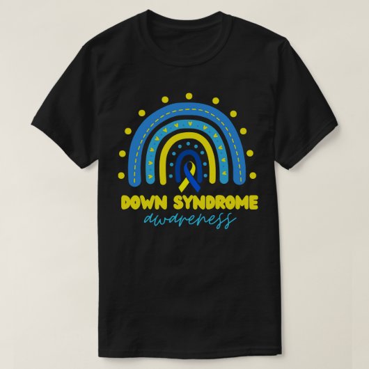 ダウン症候群虹9 Tシャツ (デザイン正面)
