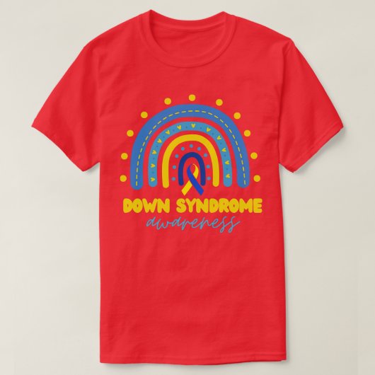 ダウン症候群虹9 Tシャツ (デザイン正面)