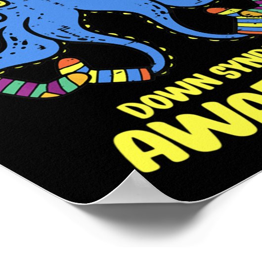 ダウン症候群認識度タコ岩あなたの靴下の男性 ポスター (角)