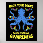 ダウン症候群認識度タコ岩あなたの靴下の男性 ポスター (正面)