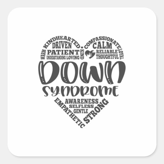 ダウン症候群認識度ダウンズ症候群 スクエアシール (正面)