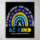 ダウン症候群認識度リボンボーホレインボーイエロー ポスター (正面)