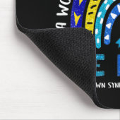 ダウン症候群認識度リボンボーホレインボーイエロー マウスパッド (コーナー)