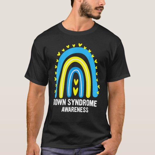 ダウン症候群認識度レインボーT21 Tシャツ (正面)