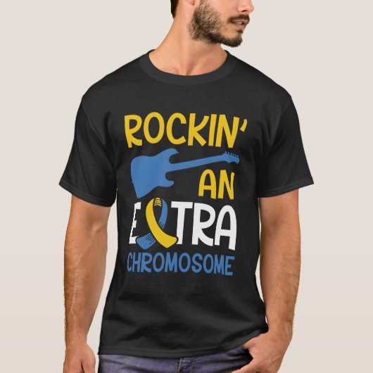 ダウン症候群認識度ロックイン'追加の染色体 Tシャツ (正面)