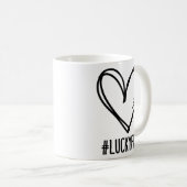 ダウン症候群認識度日3矢印ラッキーフォーントット コーヒーマグカップ (正面右)