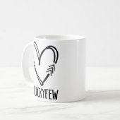 ダウン症候群認識度日3矢印ラッキーフォーントット コーヒーマグカップ (正面左)