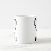 ダウン症候群認識度日3矢印ラッキーフォーントット コーヒーマグカップ (中央)