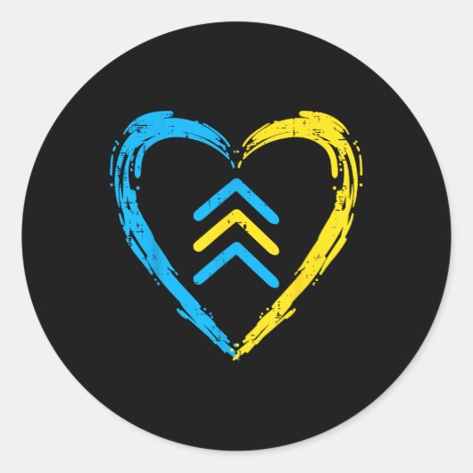 ダウン症候群認識度矢印トリソミー21 T21男性 ラウンドシール (正面)