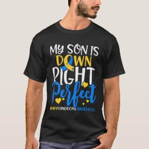 ダウン症候群認識度私の息子はダウン右Perfe Tシャツ
