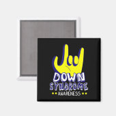 ダウン症候群認識度私はあなたを愛するASLハンドサイン マグネット (正面/裏面)