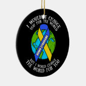 ダウン症候群認識度私は世界を変える セラミックオーナメント (右)