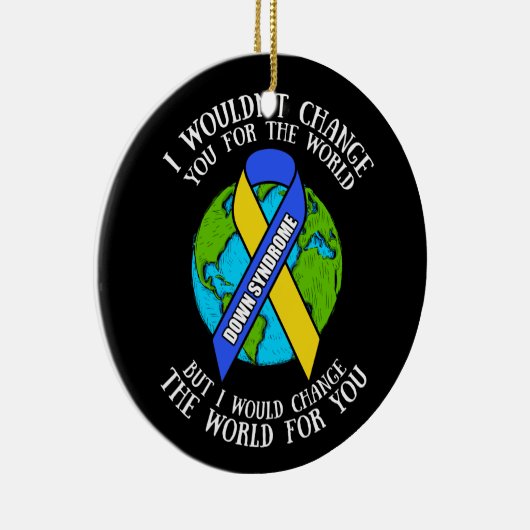 ダウン症候群認識度私は世界を変える セラミックオーナメント (右)