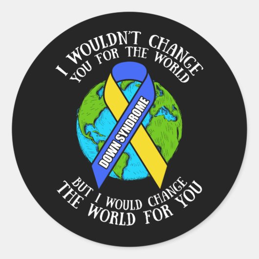 ダウン症候群認識度私は世界を変える ラウンドシール (正面)