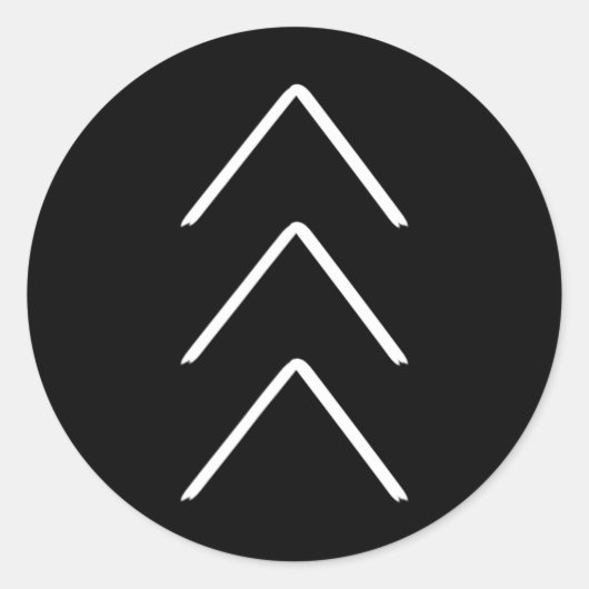 ダウン症候群認識度3矢印サポート ラウンドシール (正面)