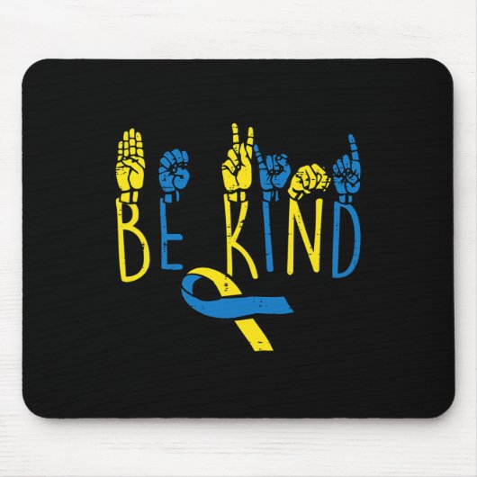 ダウン症候群認識度Be親切ASLハンドサインTeac マウスパッド (正面)