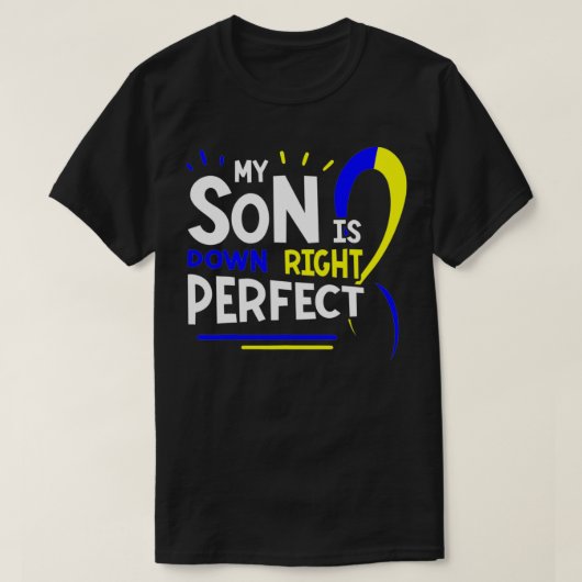 ダウン症候群DNSダウンの認識度トリソノミー21 Mo Tシャツ (デザイン正面)