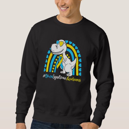 ダウン症候群Tレックス恐竜ボーイズT2 スウェットシャツ (正面)