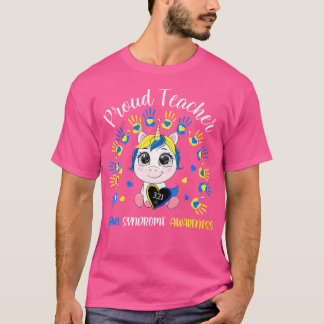 ダウン症啓発ブルーユニコーンの自慢の先生 Tシャツ