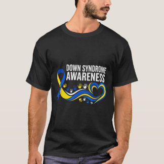 ダウン症認知リボン インクルージョン Tシャツ