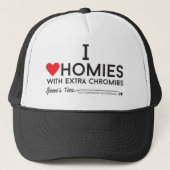 ダウン症: 私は余分chromiesTMが付いているhomiesを愛します キャップ (正面)