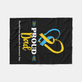 ダウン誇りを持ったシンドロームパパ認識度 フリースブランケット (正面(横))