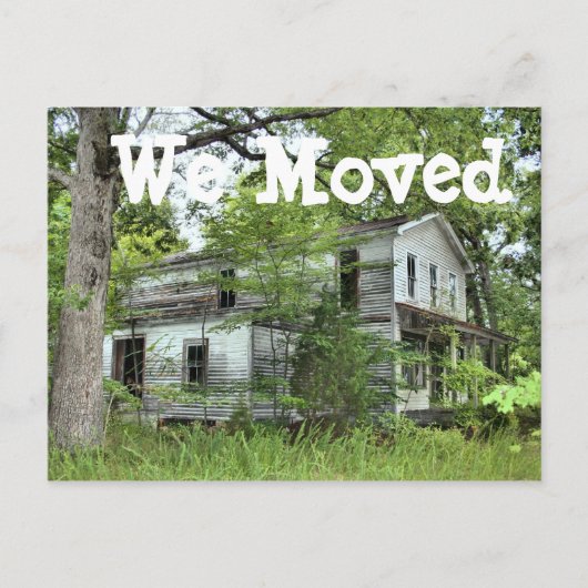 ダウン走ハウス私たちはアドレスのカードの変更を移動 案内ポストカード (正面)