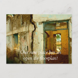 ダウン走ハウス私たちはアドレスのカードの変更を移動 案内ポストカード