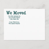 ダウン走ハウス私たちはアドレスのカードの変更を移動 案内ポストカード (裏面)