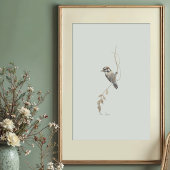 ダウン魅力的ウッドペッカーウォーターカラーアート ポスター