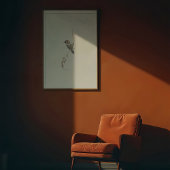 ダウン魅力的ウッドペッカーウォーターカラーアート ポスター