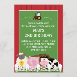 ダウン·オン·ザ·ファーム·誕生日 招待状
